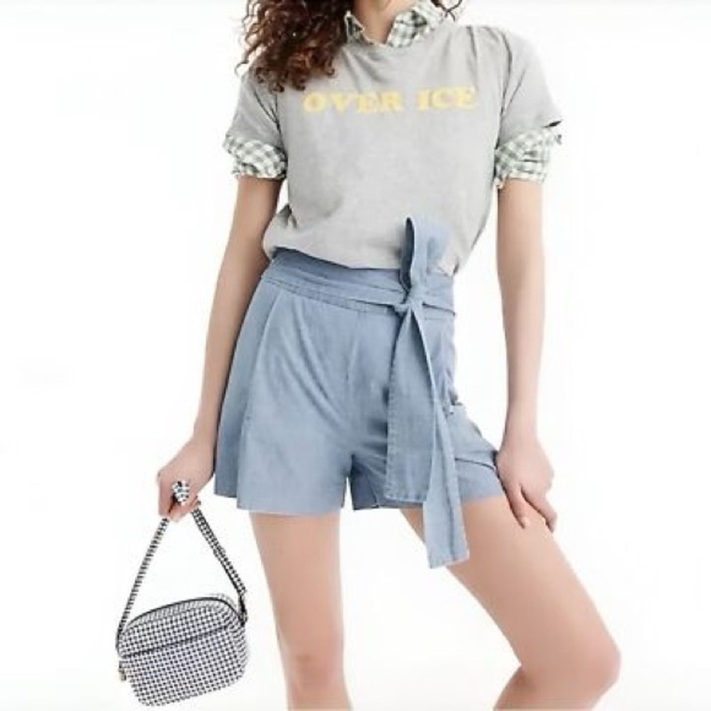 J. Crew High Waist Shorts with Tie-Waist
